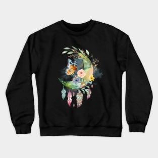 Pretty Feather Boho Moon Crewneck Sweatshirt